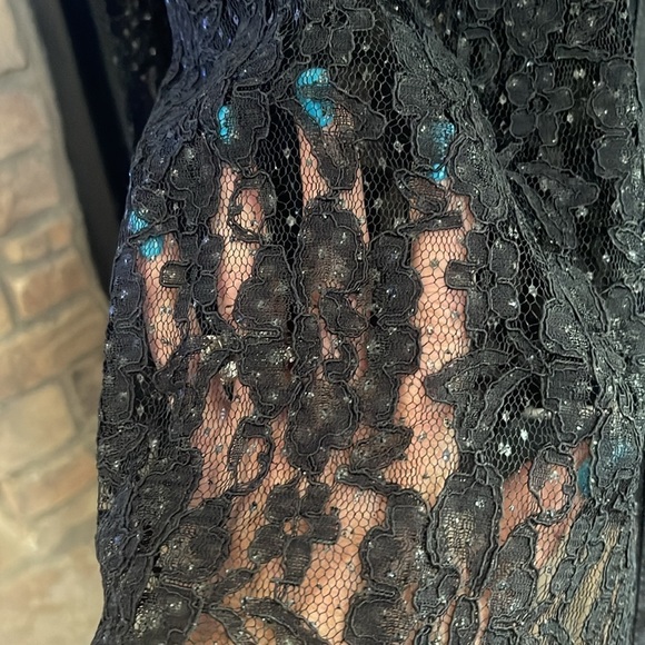 K Woman black see through long sleeve jacket with sequin. Size 20WP - Picture 6 of 11